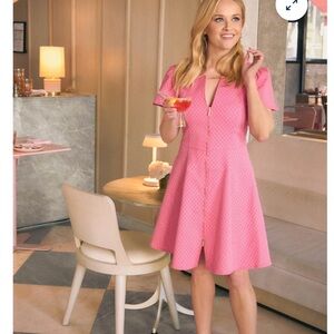 Draper James Mae Love Circle Dress in Pink Circle Geo